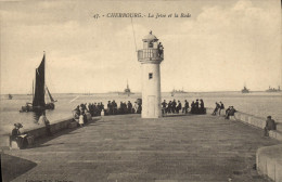 CPA Phare Cherbourg La Jetee Et La Rade - Lighthouses