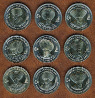 Turkey 1 Lira 2024, Set Of 9, Ottoman Sultans, KM#New, Unc Bi-metallic - Turchia
