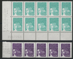 N° 3445d (x10) Cote 180 € Variété Bande Phosphore à Cheval Sur Dentelure Verticale Droite + N° 3446  Phosphore Incomplet - Unused Stamps