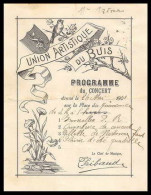 51200 Drome Le Buis 1901 Programme Du Concert Union Artistique Document - Programas