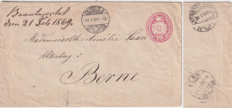 Tübli Brief 5d  Genève - Bern  (Taube Nach Rechts Fliegend)       1869 - Ganzsachen