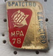ORA Bratstvo Edinstvo 1978 Youth Labor Action, Yugoslavia Pin, Badge, Lapel - Administración