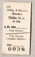 A35] BRD - Pappfahrkarte - CIV  Dresden Nach Decin - Europe