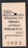 33] BRD (DR Der DDR)  - Aufbewahrung Fahrrad Bahnhof Göllingen - Europe