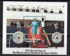 [RB8239]Falkland Island Dep. 7/6/1985 The 85th Anniversary Of The Birth Of Queen Elizabeth The Queen Mother MNH M/Sheet. - Falkland Islands