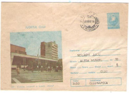 ERROR, DISPLACED IMAGE, DEJ, COMMERCIAL COMPLEX, HOTEL"SOMES", COVER STATIONERY, Cod.058/87, 1987,  ROMANIA - Errors, Freaks & Oddities (EFO)