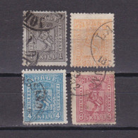 NORWAY 1867, Sc# 11-12,14-15, CV $185, Used - Gebruikt