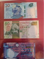 Billets Hong Kong/ Lot De 3 Billets  En TBE Un De 20 Dollars, Un De 50 Dollars, Et Un De 10 Dollars - Hong Kong