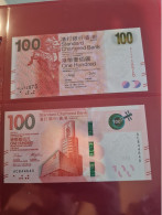Billets Hong Kong/ Lot De 2 Billets  De 100 Dollars En TBE - Hong Kong