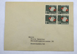 Lettre Affranchie Avec Bloc De 4 Timbres Pro Patria – Suisse 1959 - Briefe U. Dokumente