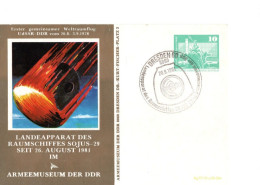 DDR Postkarte Raumfahrt Sojus 29 – Sonderstempel Dresden 1981 – Armeemuseum – GDR Space Postcard - Europe