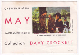 Buvard 17,9 X 12,5 Chewing-gum MAY Saint-Maur (Seine)   Davy Crockett N° 4  Walt Disney Production - Cake & Candy