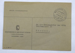 Lettre Officielle De L’établissement Hospitalier De La Ville De Zurich – Samedan 1951 - Briefe U. Dokumente