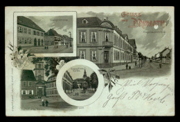 67 - BRUMATH - CARTE LITHOGRAPHIQUE GRUSS VOYAGEE EN 1899 - Brumath