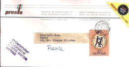 HONGRIE N° 1380 S/L.DE BUDAPEST/7.11.61 POUR LA FRANCE + ENTETE ENV. - Briefe U. Dokumente