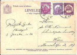 HONGRIE N° 382/384 S/ENTIER POSTAL DE BUDAPEST/15.9.30 POUR L’AUTRICHE - Briefe U. Dokumente