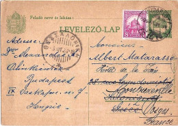 HONGRIE N° 384 S/ENTIER POSTAL DE BUDAPEST/31.7.26 POUR LA GRECE Puis LA FRANCE - Briefe U. Dokumente