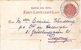 HONGRIE N° ENTIER POSTAL DE SZANTOD/5.8.1898 - Covers & Documents