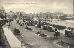 CPA Montevideo Uruguay, Rambla Y Playa Pocitos - Uruguay