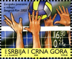 186208 MNH SERBIA Y MONTENEGRO 2005 CAMPEONATO EUROPEO DE VOLEIBOL - Altri & Non Classificati