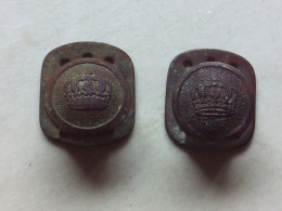 (Militaia - Allemagne - Ww1) - Lot De 2 Boutons Support De Ceinturon (1 Marqué E.A.Q, L'autre G.G.)........voir Scans - Buttons