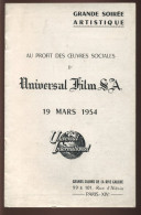 CINEMA - UNIVERSAL FILM SA - SOIREE DES OEUVRES SOCIALES DU 19 MARS 1954 - Programas