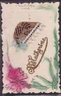 CPA Sainte Catherine Bonnet Tissu Soie Dentelle écrite - St. Catherine