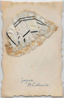 CPA Sainte Catherine Bonnet En Tissu Soie En Relief écrite - St. Catherine