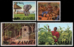Zambia 1979 Yvert 185-88, Definitive Set, Overprinted New Values - MNH - Zambie (1965-...)