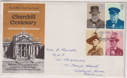 Omslag Enveloppe FDC - Churchill Centenary - Stempel Sheffield - 9 Oct 1974 - 1971-1980 Decimal Issues