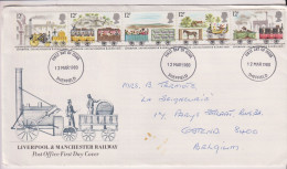 Omslag Enveloppe FDC - Liverpool & Manchester Railway - Stempel Sheffield - 12 March 1980 - 1971-1980 Decimal Issues