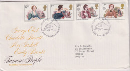 Omslag Enveloppe FDC - Famous People , Eliot, Brontë, Mrs Gaskell - Stempel Edinburgh - 9 July 1980 - 1971-1980 Decimal Issues