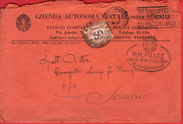 SEGNATASSE  CENT 50 ISOLATO SU BUSTA GRANDE INTESTATA DA MILANO *3.4.30* PER SONDRIO - ANNULLO A TARGHETTA - Postage Due