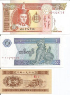 CHINA 1 FEN 1953 + MYANMAR 1 KYAT N/D (1996) + MONGOLIA 5 TUGRIK 2008 - Cina
