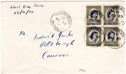 Grenada 1953, 4er-Block 6 C. Auf FDC M. Stpl. CARRIACOU - Autres - Amérique