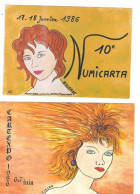 2 POSTCARDS FRENCH BOURSES LIMITED EDITIONS OF 200 EXAMPLES BY JEAN CLAUDE SIZLER - Collector Fairs & Bourses
