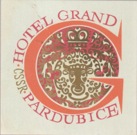 Label Hotel Grand Pardubice - Checoslovakia - Cachets Généralité