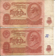 2 RUSSIA 10 RUBLES 1961 - Russia