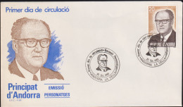 GIROSTAMPS.- PRINCIPAT DE ANDORRA - COPRINCIPES EPISCOPALES  SOBRE CONMEMORATIVO DE 1983 - Lettres & Documents