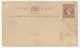 Natal Old  QV Postal Stationery Postcard Not Posted B230120 - Natal (1857-1909)