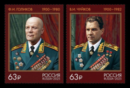 Russia 2025 MiNr. 3645/46 World War II. Marshals Filipp Golikov And Vasily Chuikov MNH ** - Neufs