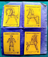 RUSSIA 1960,4 DIFF LABEL, HANDICRAFT HORSE, BOY, MADE BY STRAW & VINE, POSÉS. - Briefe U. Dokumente