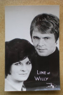 2 Photos Promo Disque AZ Chanteuse Et Chanteur LINE ET WILLY Années 70 - Photographs