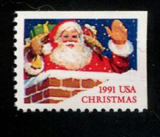 266455138 1991(XX) SCOTT  2581  POSTFRIS MINT NEVER HINGED - SANTA CLAUS IN CHIMNEY  RIGHT AND UPPER IMPERF. - Ongebruikt