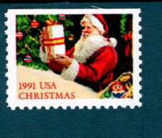 266458261 1991(XX) SCOTT 2583 POSTFRIS MINT NEVER HINGED - CHRISTMAS SANTA CLAUS WITH PRESENT UPPER  IMPERF - Ongebruikt