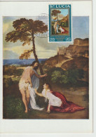 Carte Maximum SAINTE LUCIE  N°Yvert 232 (TITIEN - Noli Me Tangere) Obl Sp 1968 - St.Lucie (1979-...)