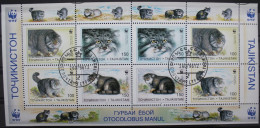 Tagikistan 1996 Gatti Selvatici WWF Foglio Timbrato (C.DE) - Tadjikistan