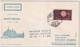 Spanien - Primer Vuelo Madrid - München 1. 4. 1961 - Briefe U. Dokumente