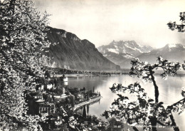 TERRITET , MONTREUX, MOUNTAIN, TOWER, LANDSCAPE, POSTCARD, SWITZERLAND - Montreux