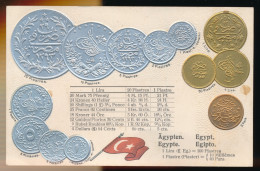 ÄGYPTEN, EGYPT, EGYPTE, EGIPTO - COINS AND FLAG  GAUFRRE  EMBOSSED - Münzen (Abb.)